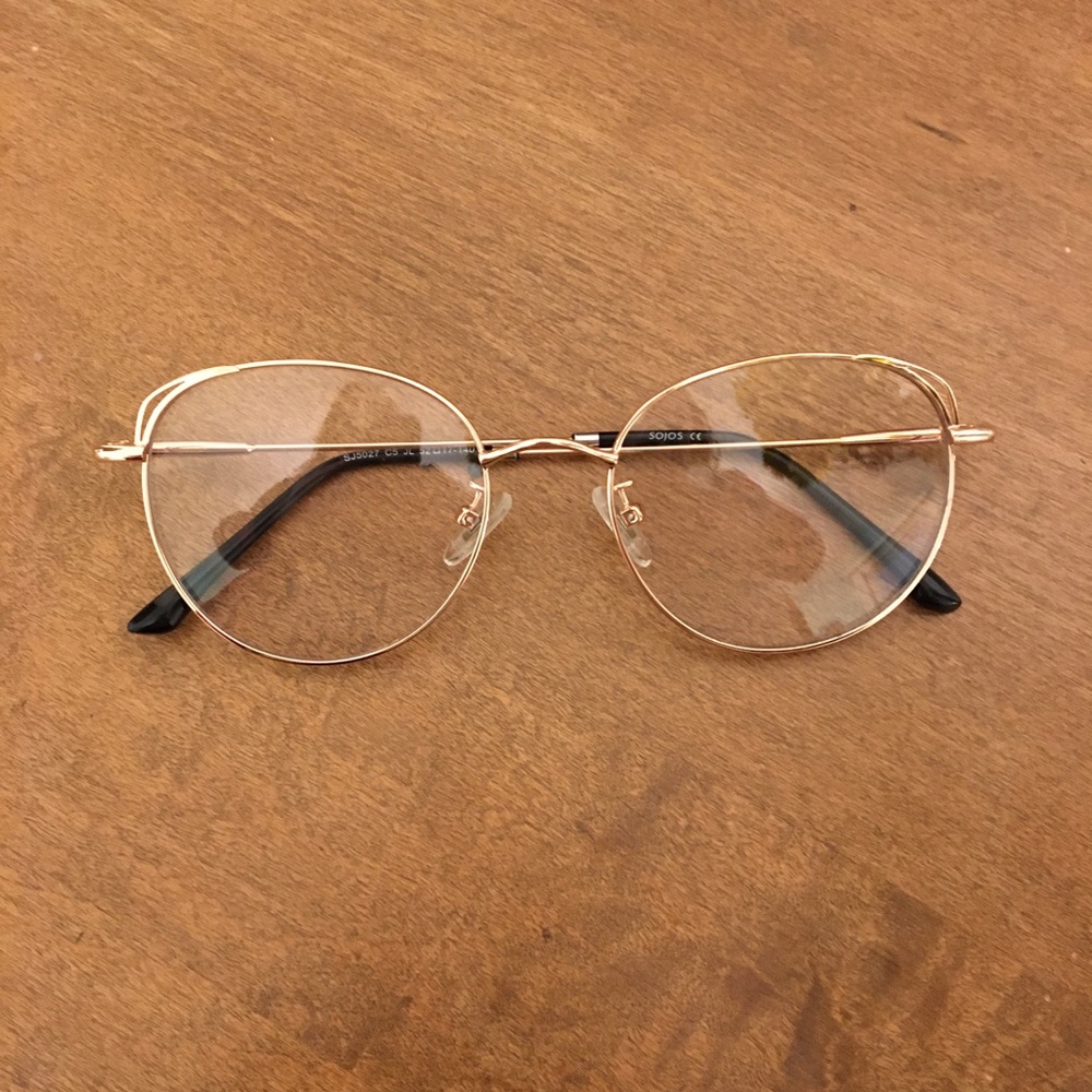 Gold Cateye Screen Protection Fashion Glasses